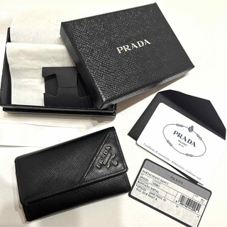 PRADA - 【美品】PRADA レザーキーケース 2PG222 Black