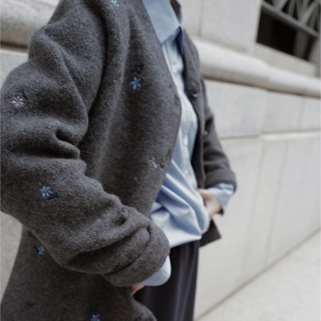 Drawer(ドゥロワー)のmachatt embroidery wool jacket レディースのトップス(カーディガン)の商品写真