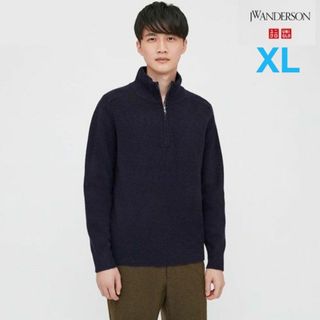 ユニクロ(UNIQLO)のUNIQLO and JW ANDERSON　スフレヤーンハーフジップセーターC(ニット/セーター)