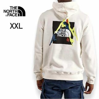 ザノースフェイス(THE NORTH FACE)のノースフェイス プリント パーカー 白 XXL フーディー メンズ ロゴ(パーカー)