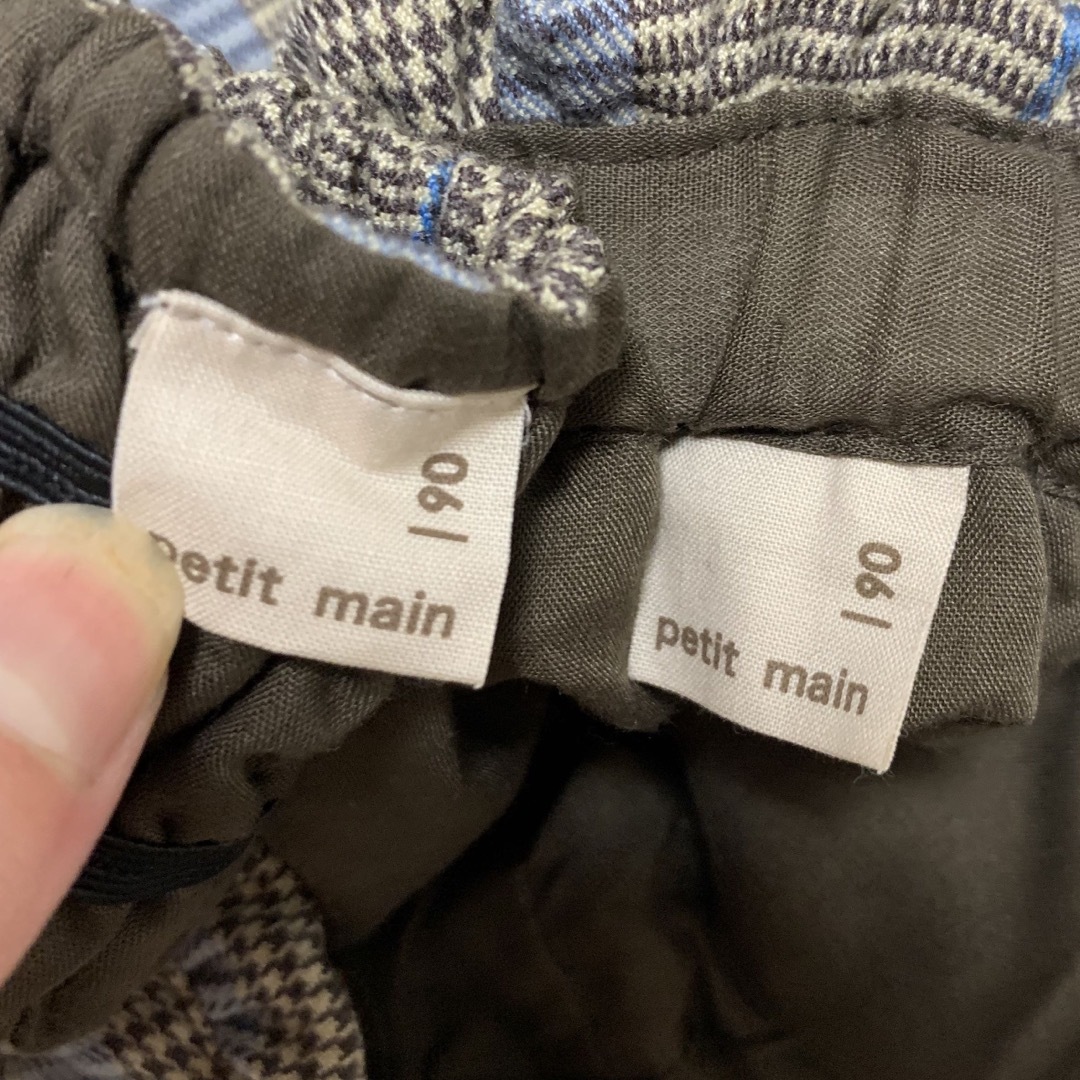 petit main(プティマイン)の90 petitmain S プティマイン タータンチェックセトア セットアップ キッズ/ベビー/マタニティのキッズ服女の子用(90cm~)(パンツ/スパッツ)の商品写真