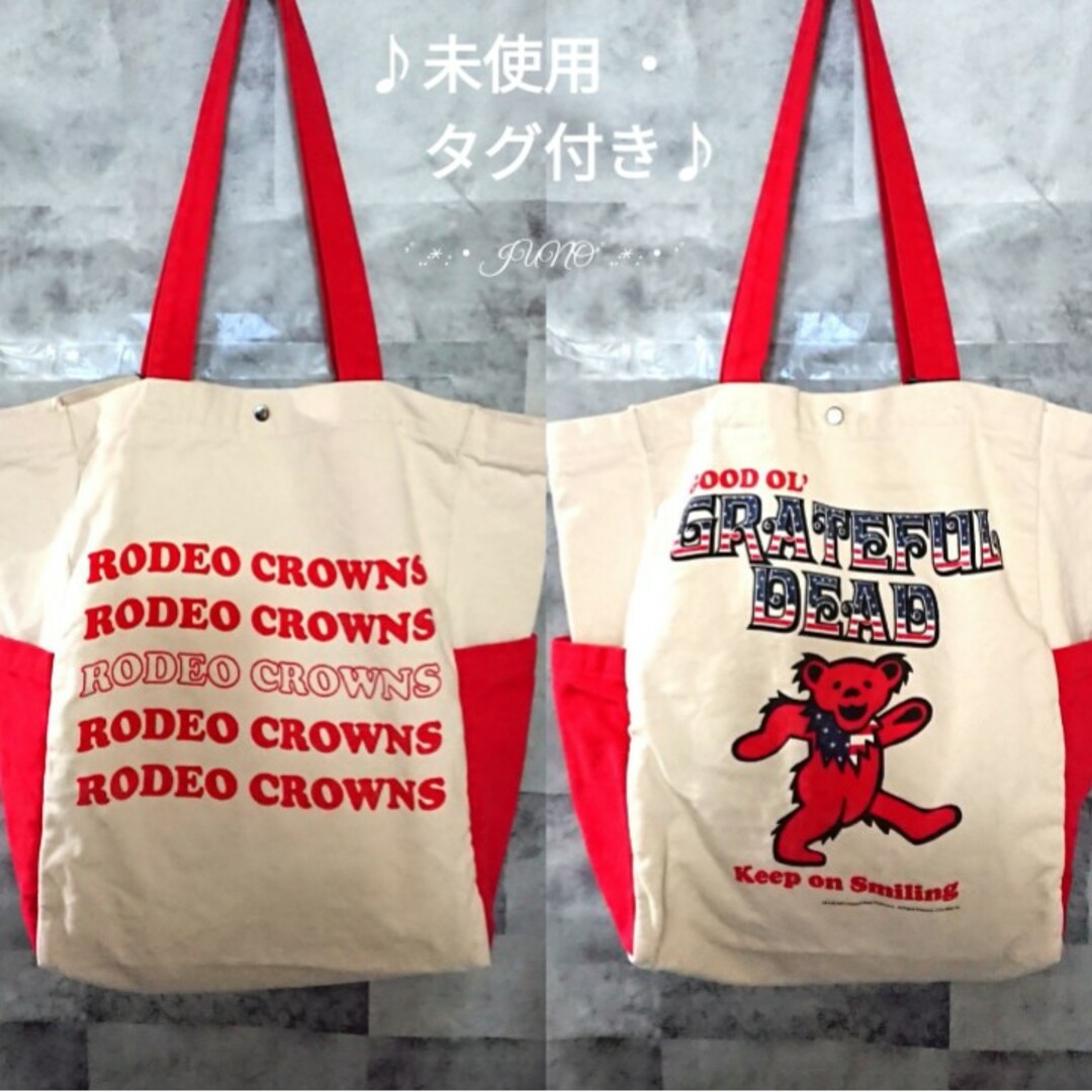 RODEO CROWNS WIDE BOWL(ロデオクラウンズワイドボウル)の柄REDグレイトフルデッド♡RODEO CROWNS ロデオクラウンズ タグ付き レディースのバッグ(トートバッグ)の商品写真