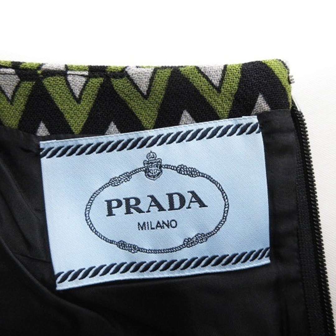 PRADA(プラダ)のプラダ ドレス ワンピース ひざ丈 ノースリーブ ウール 緑 42S ■SM1 レディースのワンピース(ひざ丈ワンピース)の商品写真