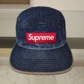 現品画像有Supreme Frayed Logos Denim Camp Cap