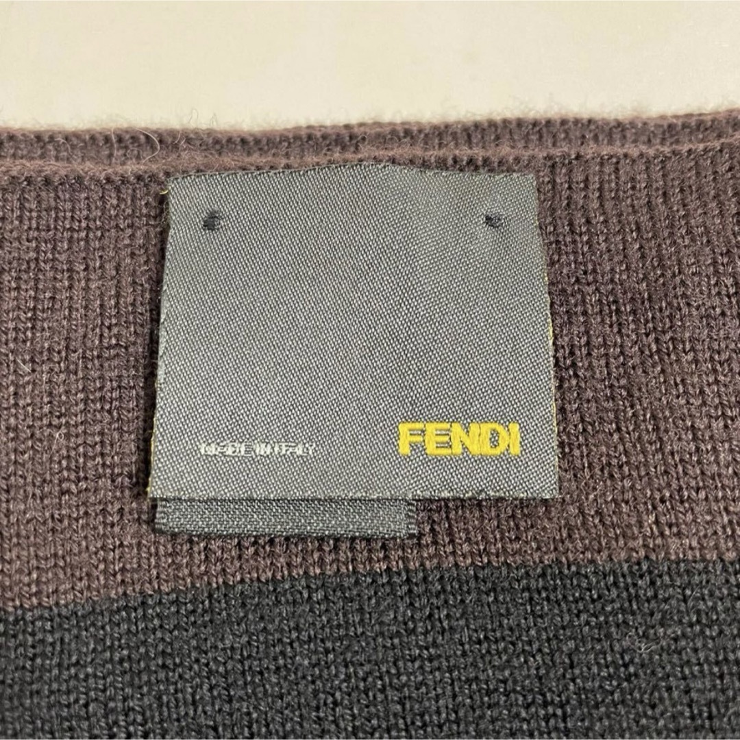 FENDI(フェンディ)のFENDI フェンディ ズッカ柄 ウール マフラー ブラウン 美品 メンズのファッション小物(マフラー)の商品写真