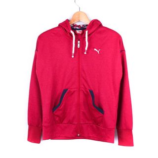 プーマ(PUMA)のプーマ ジップアップパーカー ジャージ スポーツウエア レディース Mサイズ レッド PUMA(パーカー)