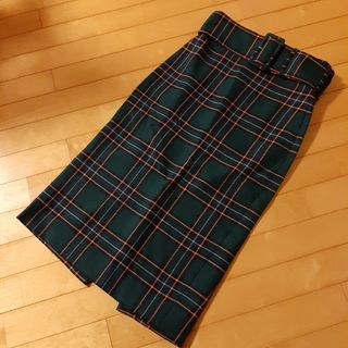 ザラ(ZARA)のZARA WOMANチェック柄タイトスカート(ロングスカート)