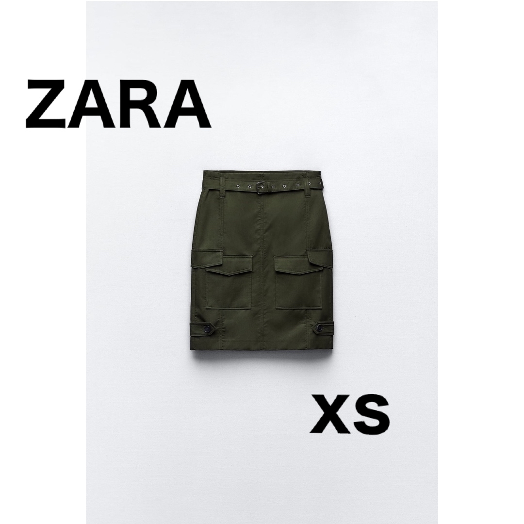 ZARA(ザラ)のZARA カーゴミディスカート レディースのスカート(ひざ丈スカート)の商品写真