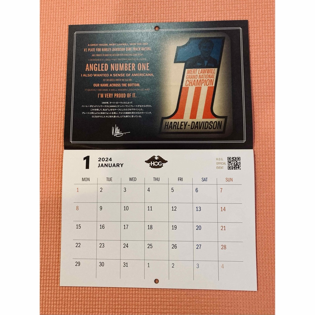 Harley Davidson(ハーレーダビッドソン)の２０２４年　HARLEY DAVIDSON カレンダー インテリア/住まい/日用品の文房具(カレンダー/スケジュール)の商品写真
