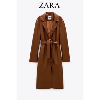 ザラ(ZARA)のザラ　フェイクレザーロングコート(ロングコート)