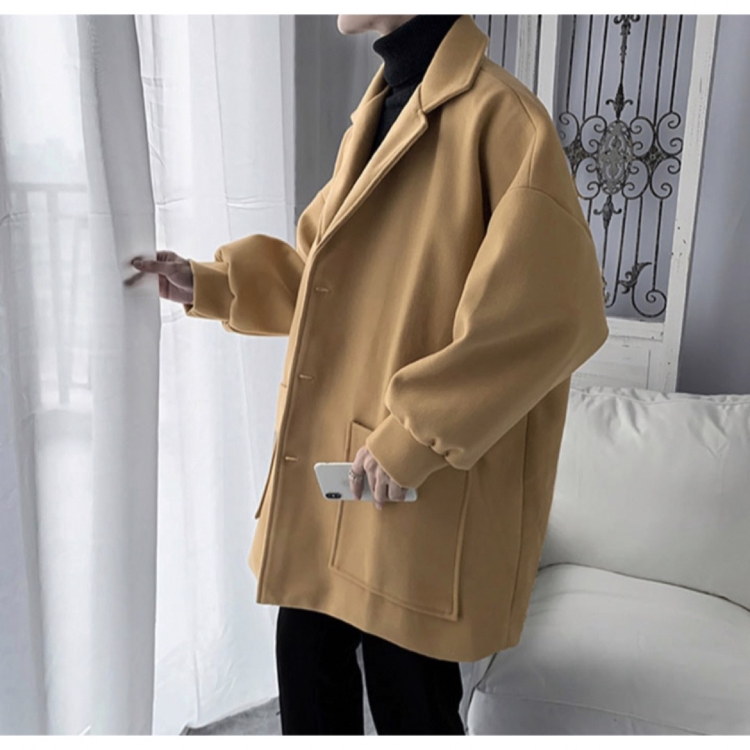 チェスターコート ロングコート ビッグシルエット アウター 冬服 メンズ L メンズのジャケット/アウター(チェスターコート)の商品写真
