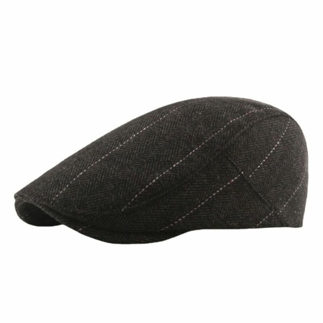 メンズ　秋冬ウール混　ブラウン　グレンチェックハンチング メンズの帽子(ハンチング/ベレー帽)の商品写真