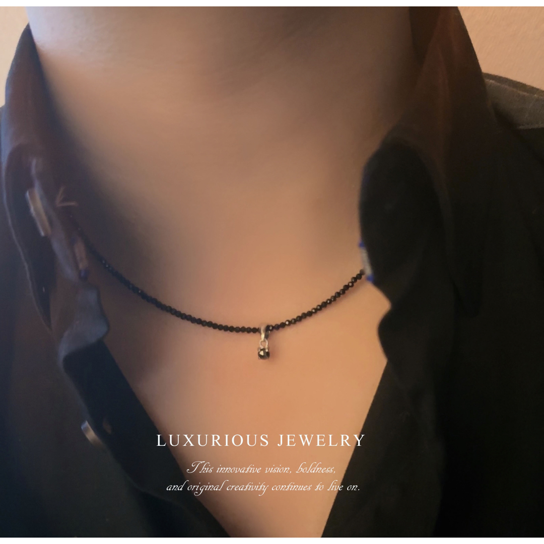天然石 ブラック ダイヤモンド ネックレス 一粒 18K WG ソリティア A 天然石 ブラック ダイヤモンド ネックレス 一粒 18K WG ソリティア A