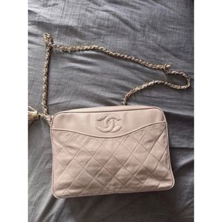 シャネル(CHANEL)のCHANEL マトラッセ ピンク チェーン シャネル フリンジ ラムスキン(ショルダーバッグ)