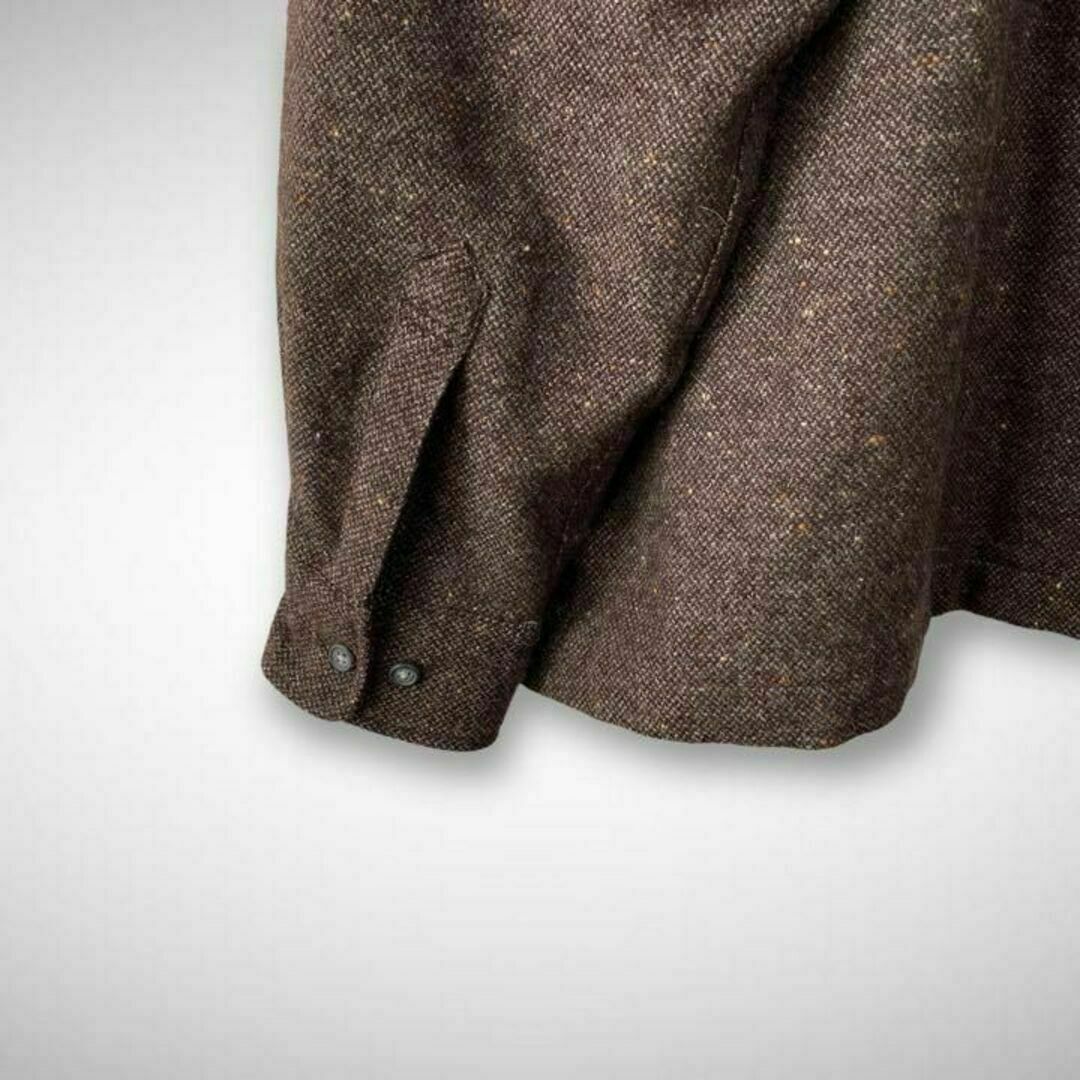 ART VINTAGE(アートヴィンテージ)の★シャツジャケット フルジップ ウーアースカラー ブラウン 胸ポケット★ メンズのジャケット/アウター(ノーカラージャケット)の商品写真