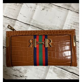 ⚠️River island リバーアイランド　クロコ型押しスナッフル長財布