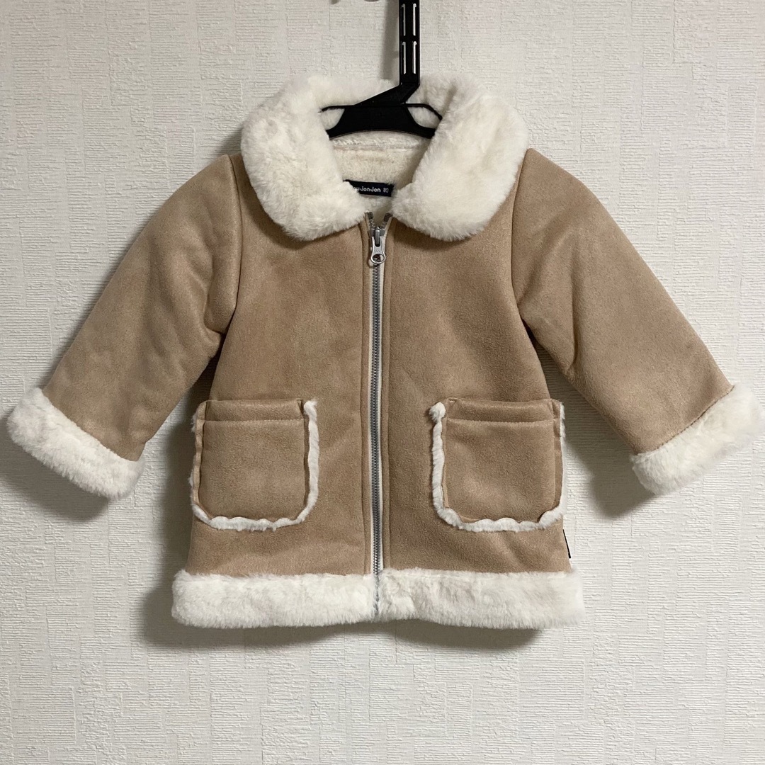 mou jon jon(ムージョンジョン)のmoujonjon フェイクムートンコート　80cm キッズ/ベビー/マタニティのキッズ服女の子用(90cm~)(コート)の商品写真