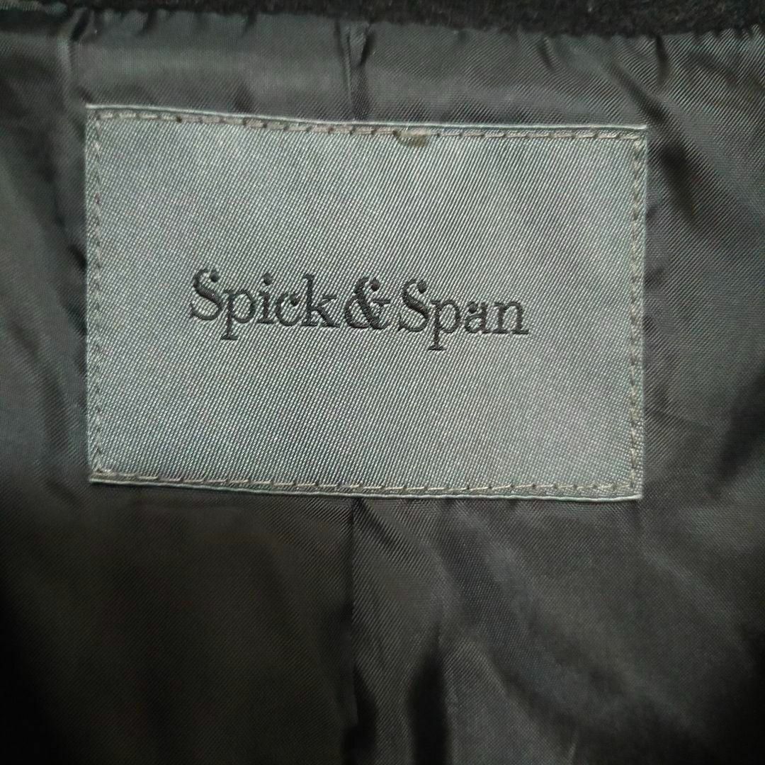 Spick & Span(スピックアンドスパン)のスピックアンドスパン ブラック　ロングコート　ウール　レディース　36 S レディースのジャケット/アウター(ロングコート)の商品写真