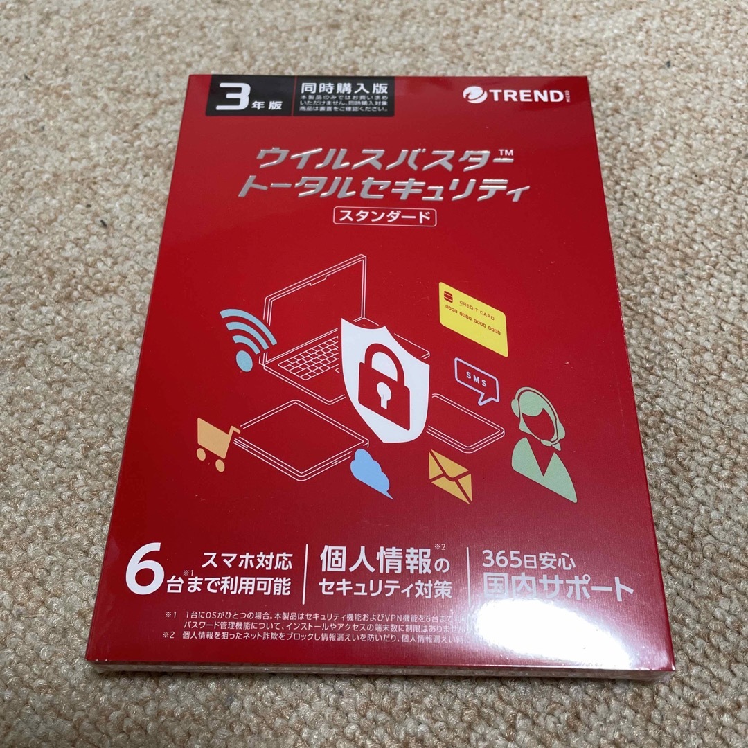 Trend Micro(トレンドマイクロ)の【新品未開封】ウイルスバスター　トータルセキュリティ　3年版 スマホ/家電/カメラのPC/タブレット(PC周辺機器)の商品写真