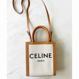 セリーヌ(celine)のセリーヌ ミニバーティカルカバ キャンバス×レザー 2WAYハンドバッグ(ショルダーバッグ)