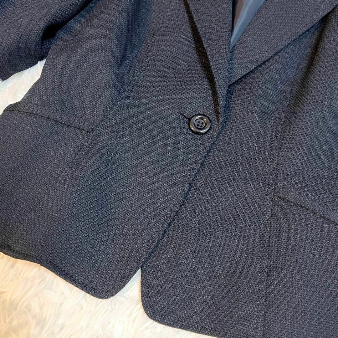 ブラックフォーマル テーラードジャケット 紺 M 冠婚葬祭 仕事 美品 9号 レディースのジャケット/アウター(テーラードジャケット)の商品写真