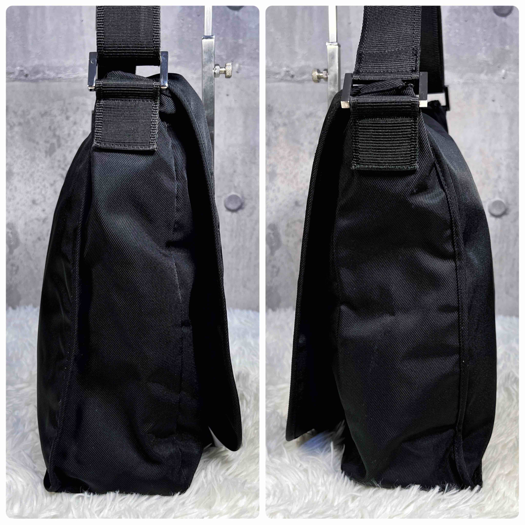 【極美品】FENDI フェンディ ロゴプレート メッセンジャーバッグ ナイロンgen_shoppingbag