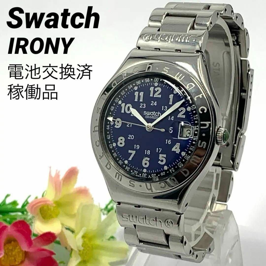 swatch - 803 Swatch 腕時計 メンズ スウォッチ IRONY デイト 日付の ...