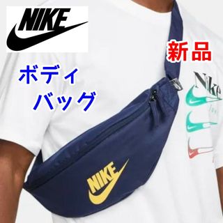 ナイキ(NIKE)のナイキ　ボディバッグ　ネイビー　イエロー　ショルダー　斜めがけ　長財布スマホ入れ(ボディーバッグ)