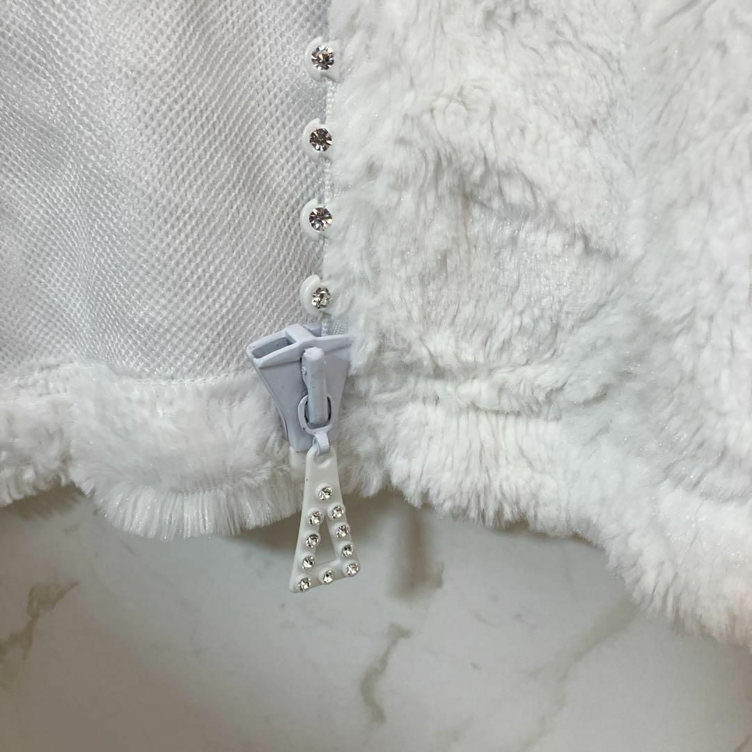 【XS-S相当】シルバープリンセス ファーコート ホワイト 内側メッシュ レディースのジャケット/アウター(毛皮/ファーコート)の商品写真