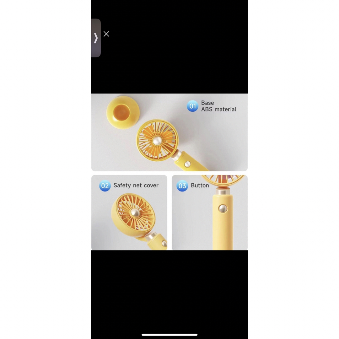 携帯扇風機 卓上扇風機 扇風機 USB充電式 手持ち扇風機 静音・風量3段階調節 スマホ/家電/カメラの冷暖房/空調(扇風機)の商品写真