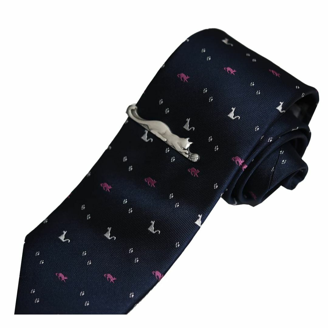 約８cm長さ【色: ネイビー(ねこ)】[0-STYLE.cravat] ネクタイ ネクタイピ