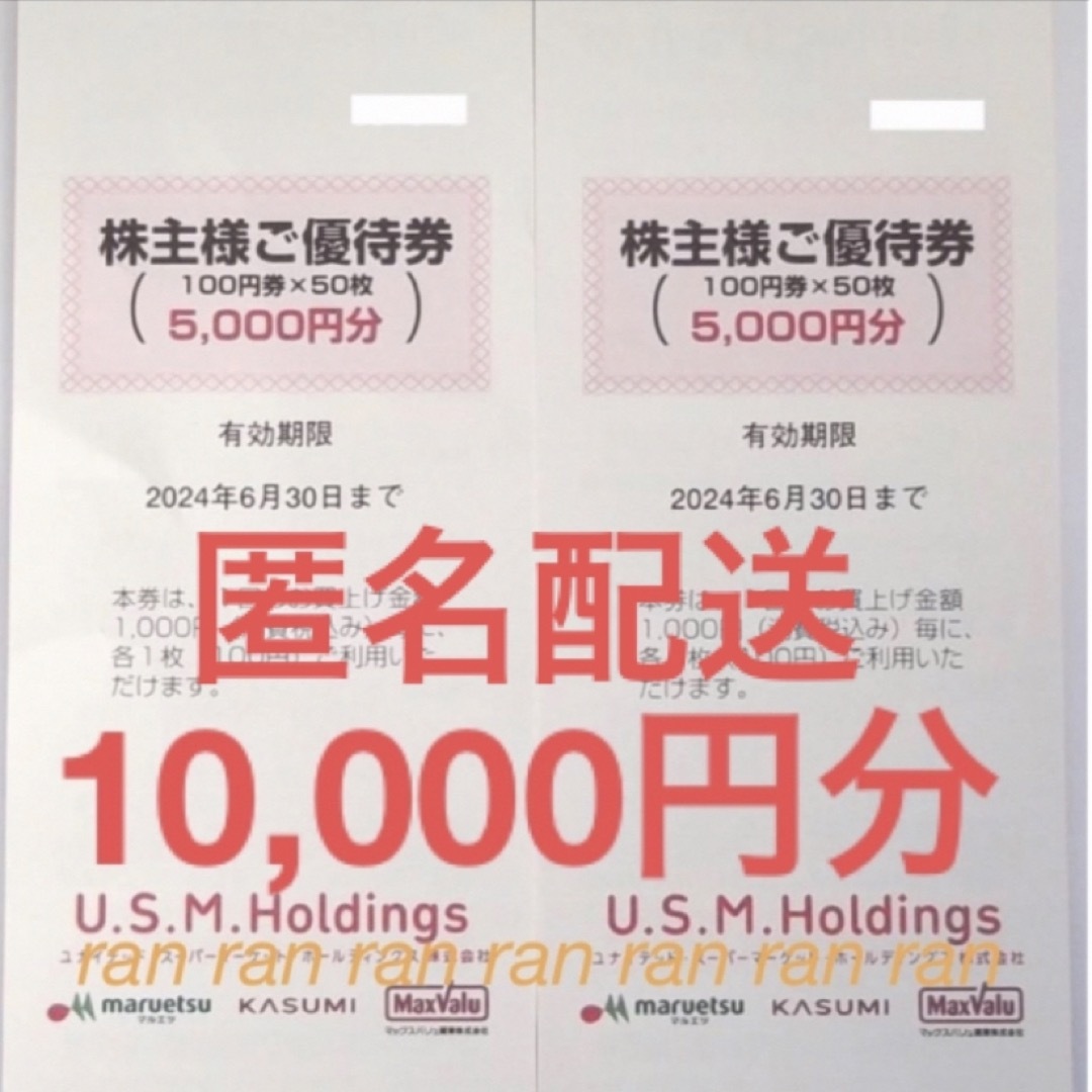 株主優待　USMH 10000円分チケット