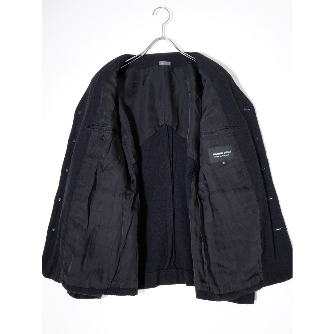 COMME des GARCONS HOMME DEUX/コムデギャルソンオムドゥ 染色加工ウール縮絨  ノーカラー5Bジャケット【XS】【MJKA73850】