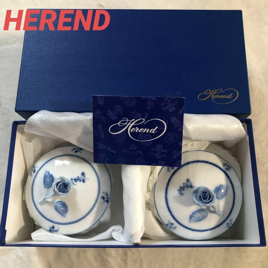 HEREND ヘレンド　蓋付きティーカップ　2個セット バラ　モチーフフリマ支店食器類一覧