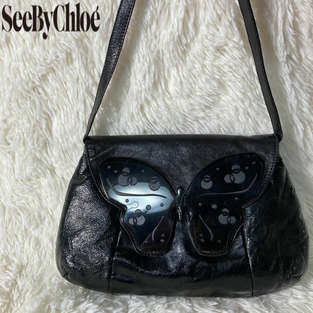 SEE BY CHLOE(シーバイクロエ)の美品 シーバイクロエ Chloé ハンドバッグ バタフライ 蝶々 チョウチョ レディースのバッグ(ハンドバッグ)の商品写真