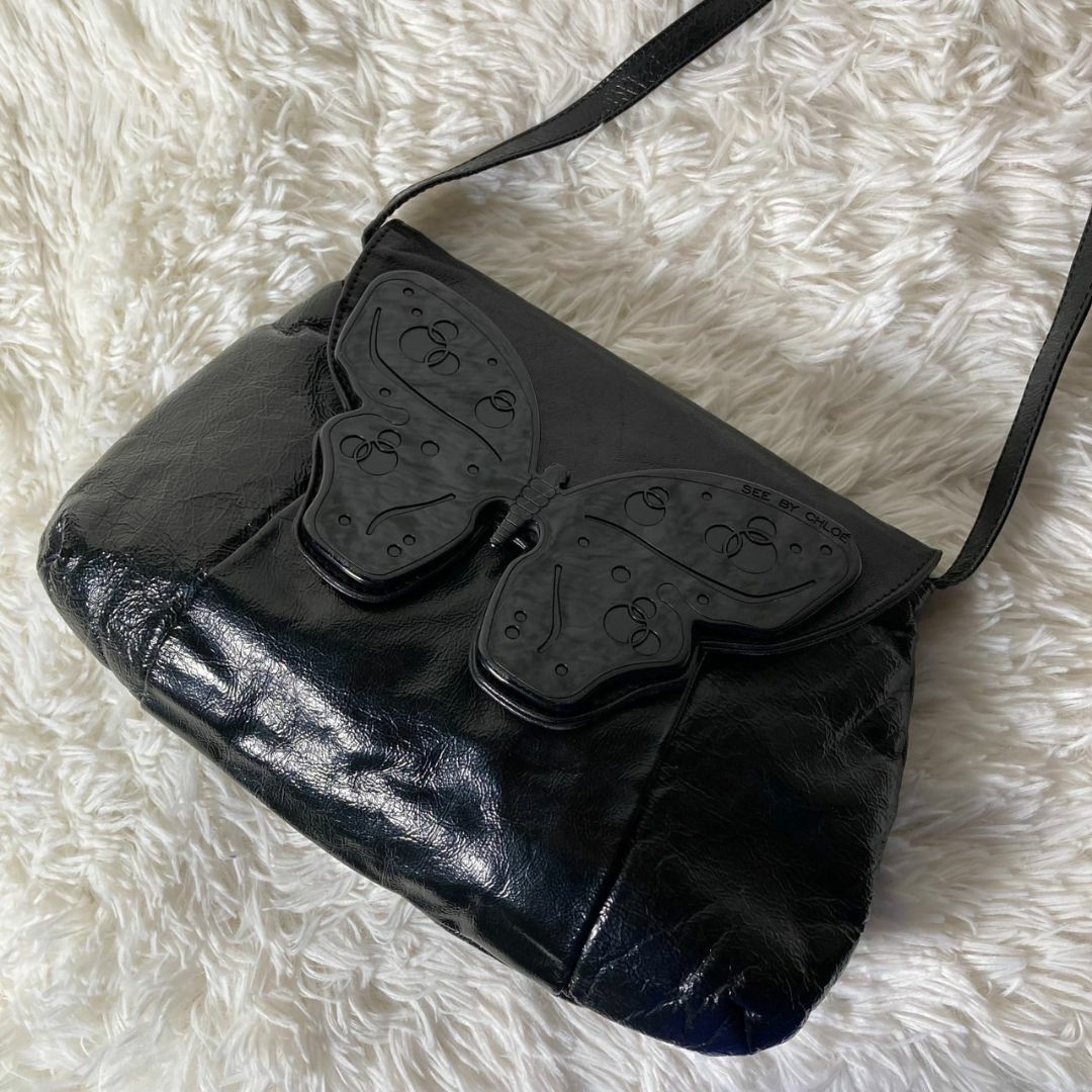 SEE BY CHLOE(シーバイクロエ)の美品 シーバイクロエ Chloé ハンドバッグ バタフライ 蝶々 チョウチョ レディースのバッグ(ハンドバッグ)の商品写真