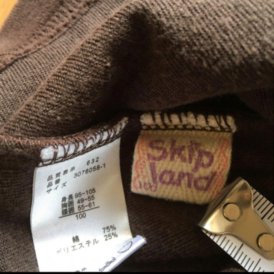 Skip Land(スキップランド)のSkip Land ワンピース ドレス（100㎝）こげ茶色 キッズ/ベビー/マタニティのキッズ服女の子用(90cm~)(スカート)の商品写真