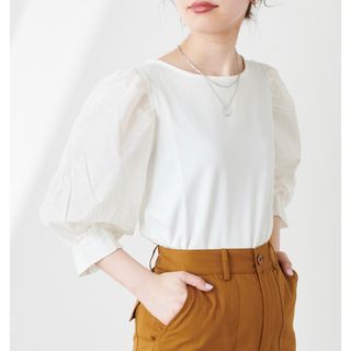 ナチュラルクチュール(natural couture)の【WEB限定】シアースリーブボートネックトップス(シャツ/ブラウス(長袖/七分))