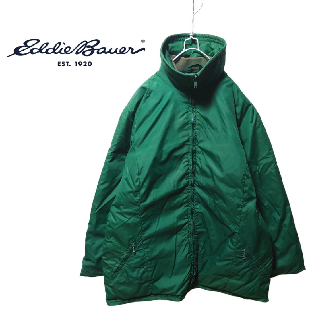 【Eddie Bauer】 80's 黒タグ グースダウンジャケット A1605グリーン○ブランド