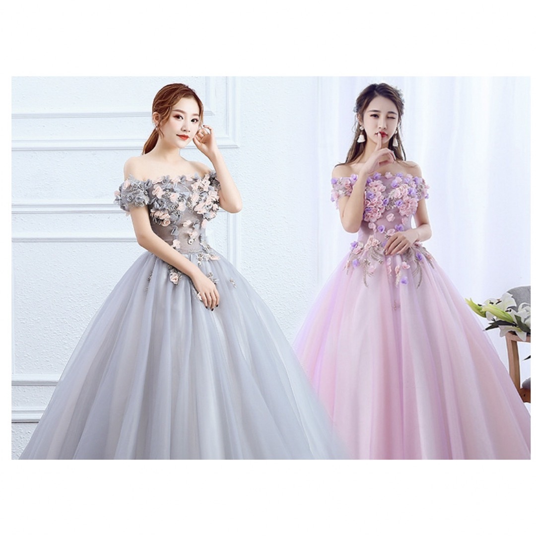 カラードレス　ピンク　XL レディースのフォーマル/ドレス(ロングドレス)の商品写真