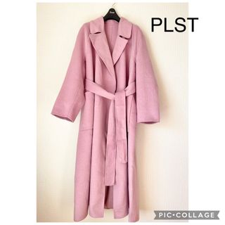 プラステ(PLST)の【新品】PLST プラステ ウールブレンドリバーロングコート ピンク(ロングコート)