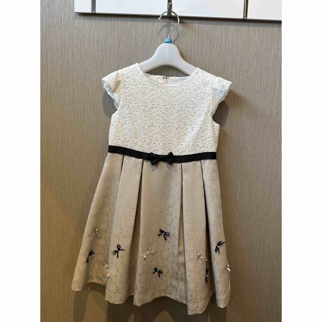 petit main(プティマイン)のジャガードリボンOP+衿つきJKセット キッズ/ベビー/マタニティのキッズ服女の子用(90cm~)(ワンピース)の商品写真