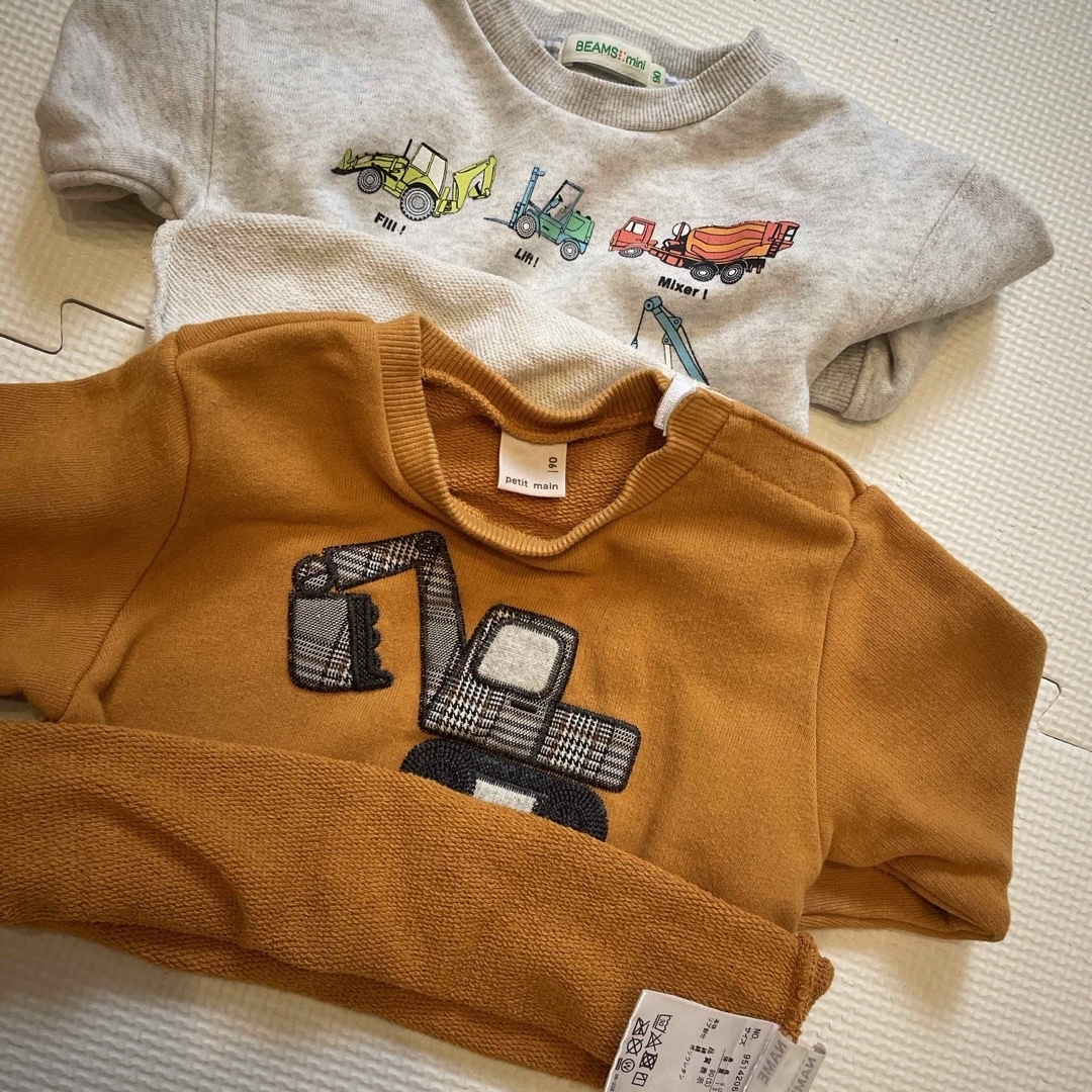 petit main(プティマイン)のトレーナー　beamsとプティマイン　２枚セット キッズ/ベビー/マタニティのキッズ服男の子用(90cm~)(Tシャツ/カットソー)の商品写真