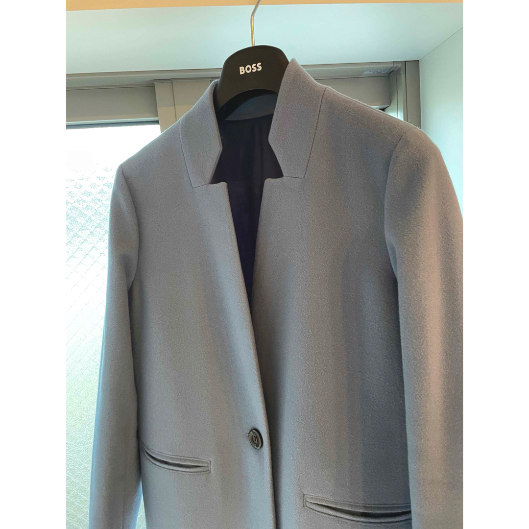 【超美品】ロングコート　グレイッシュブルー レディースのジャケット/アウター(ロングコート)の商品写真