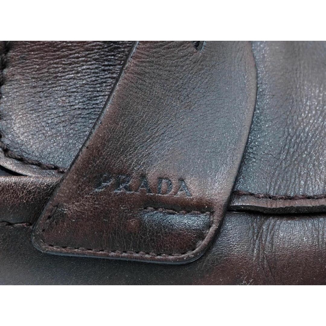 PRADA(プラダ)のPRADA プラダ コイン ローファー シューズ size7.5（26.5cm）/ブラウン  ■■ メンズ メンズの靴/シューズ(その他)の商品写真