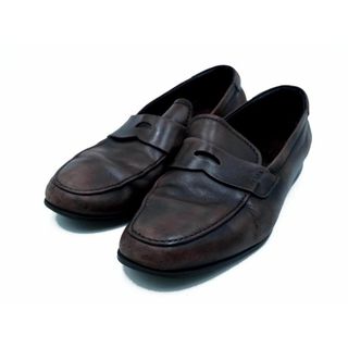 プラダ(PRADA)のPRADA プラダ コイン ローファー シューズ size7.5（26.5cm）/ブラウン  ■■ メンズ(その他)