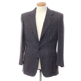 ブリオーニ(Brioni)の【中古】ブリオーニ Brioni ウールシルク チェック カジュアルジャケット ネイビーxブラウン【サイズ46】【メンズ】(テーラードジャケット)