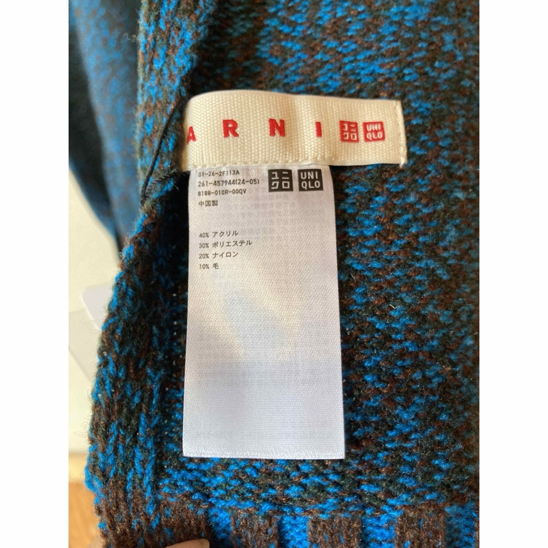 UNIQLO(ユニクロ)のUNIQLO✕MARNI 限定コラボ  ミックスカラーニット　フードストール　 レディースのファッション小物(マフラー/ショール)の商品写真