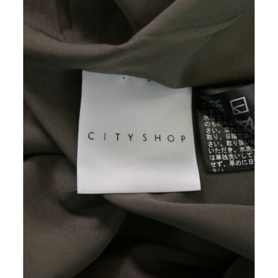 CITYSHOP(シティショップ)のCITYSHOP シティーショップ ブラウス F カーキx黒(総柄) 【古着】【中古】 レディースのトップス(シャツ/ブラウス(長袖/七分))の商品写真