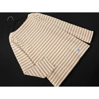 オーシバル(ORCIVAL)のORCIVAL オーシバル ボーダー 長袖 Tシャツ size0/ベージュ ◇■ レディース(Tシャツ(長袖/七分))